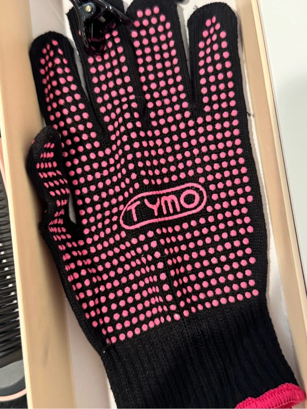 Tymo Ring Hair Straightening Comb - Black with Pink Accents